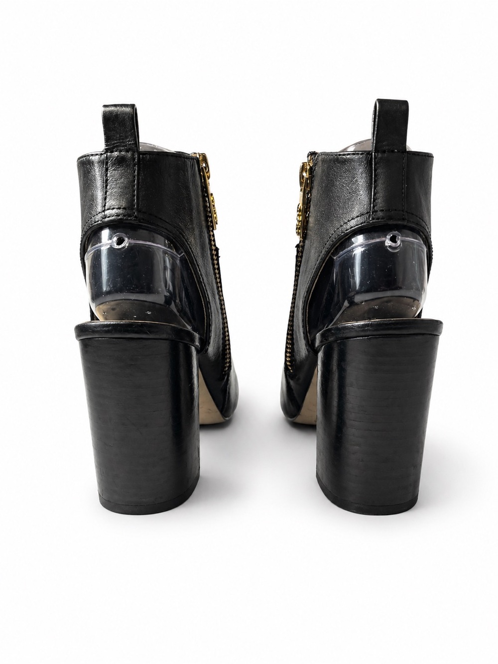 Cole Haan Black Leather Block Heel Slingback Pumps | Size 8B - Picture 3 of 4